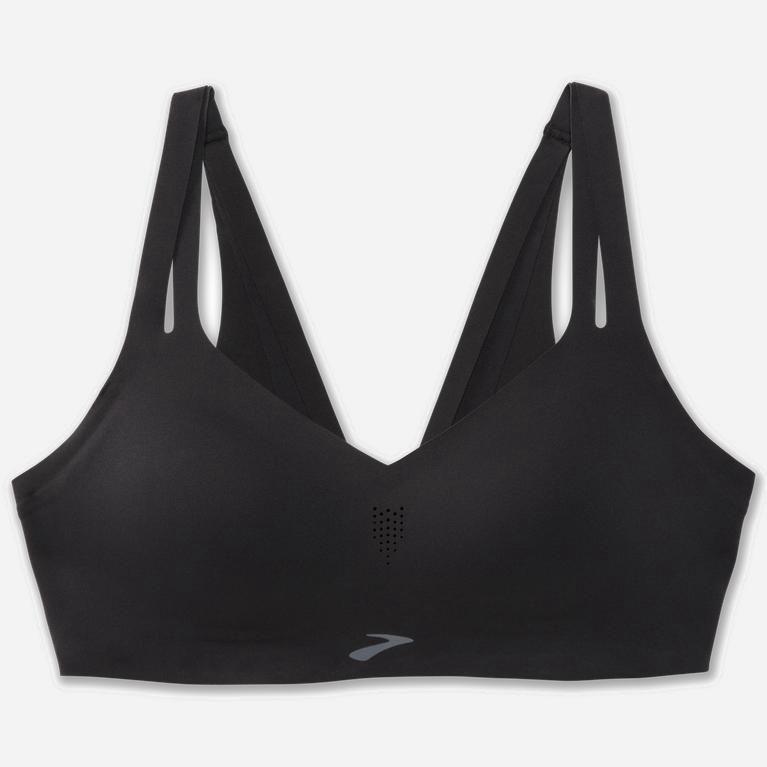 Brooks Dare Strappy Womens Sports Running Bra - Black - Philippines (648702ZJL)